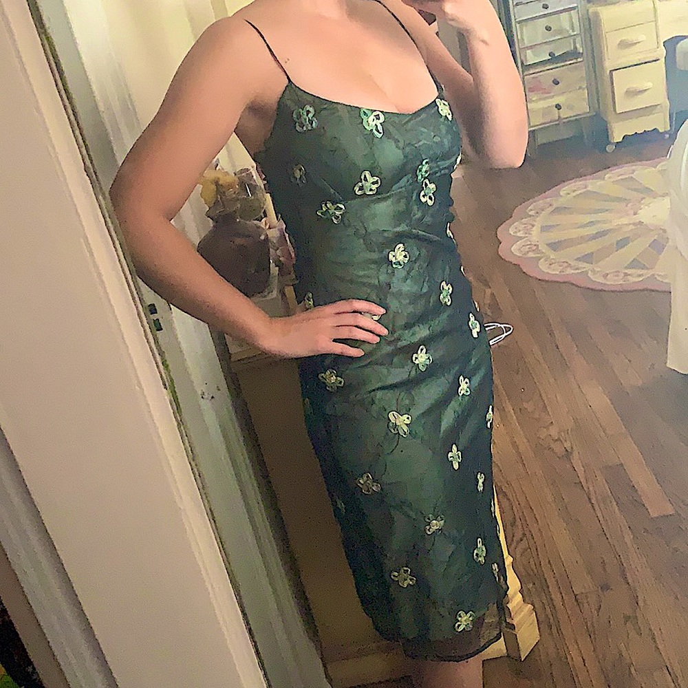 VINTAGE BETSEY JOHNSON MESH COCKTAIL MIDI DRESS 90s Y2K NWT MADMEN S 2 4 - Picture 2 of 11